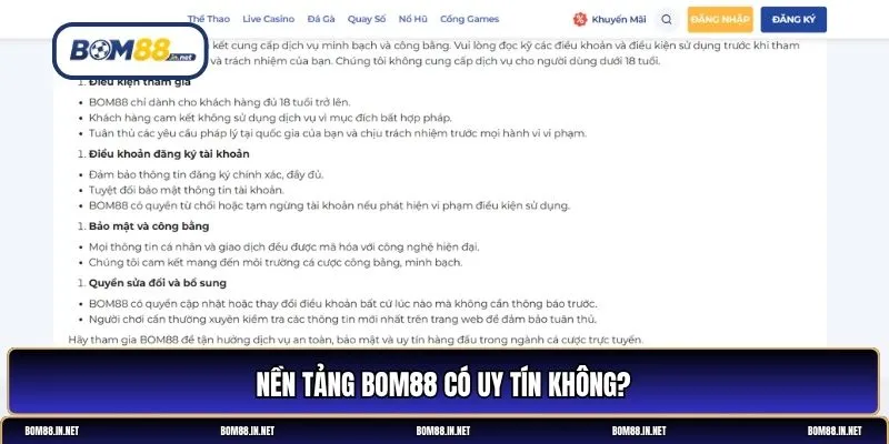 Bom88 có uy tín không